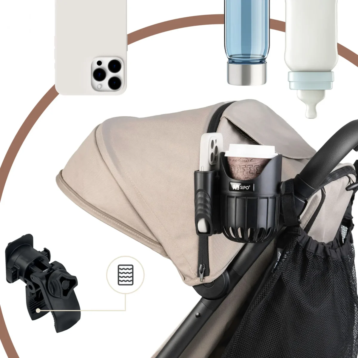 SIPO Stroller Cup Holder