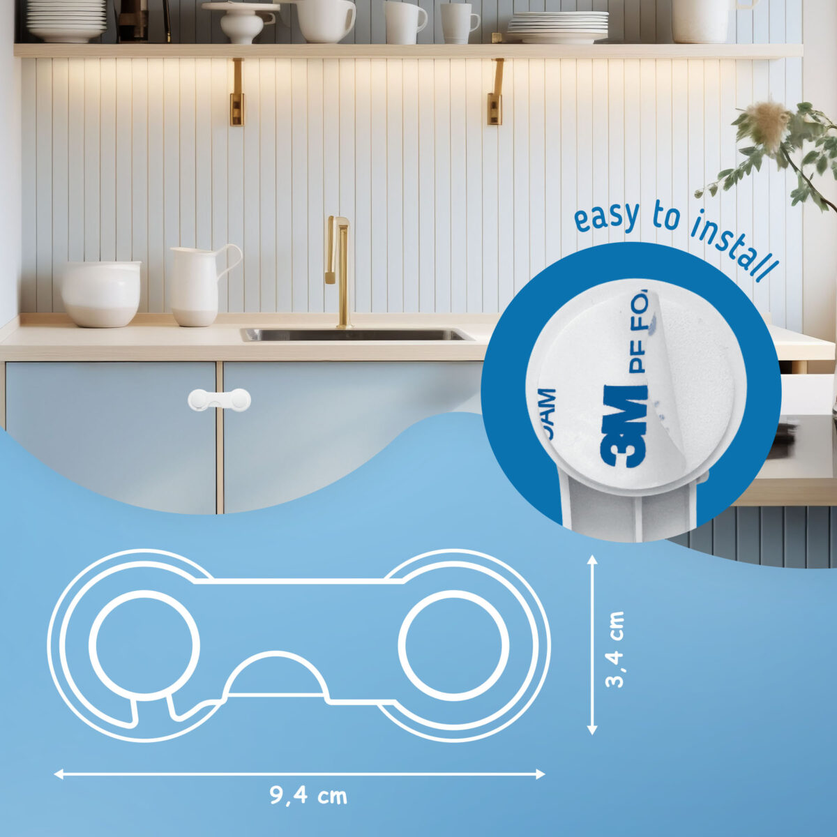 SIPO Snap-Lock Cabinet and Drawer Locks - easy to install