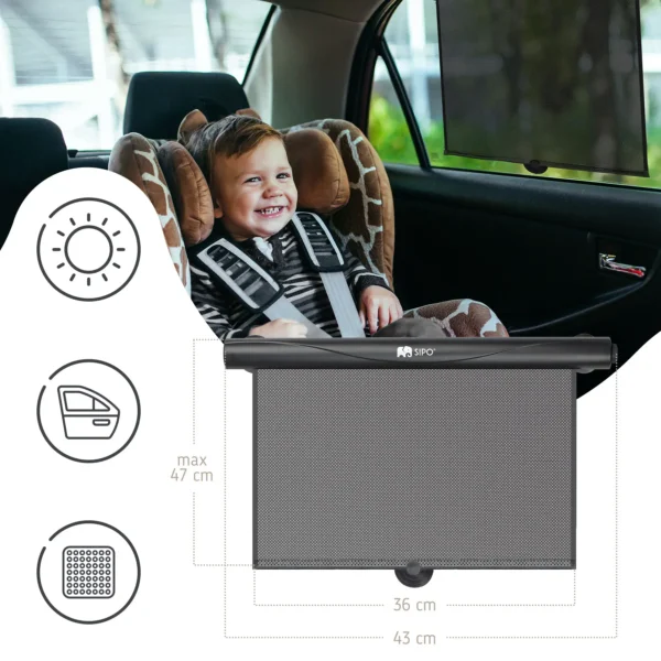 SIPO Car Roller Sun Shade for Child Protection