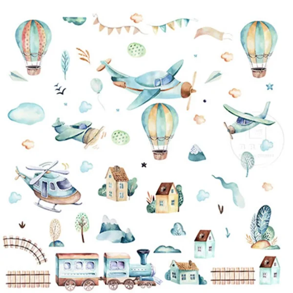 SIPO Wall Stickers for Boys Room - Airplanes And Balloons