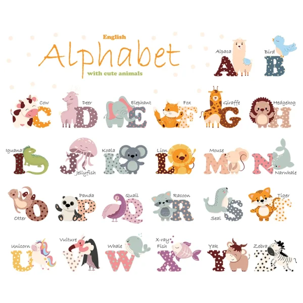 SIPO Self-adhesive stickers for a child’s room - Animal alphabet
