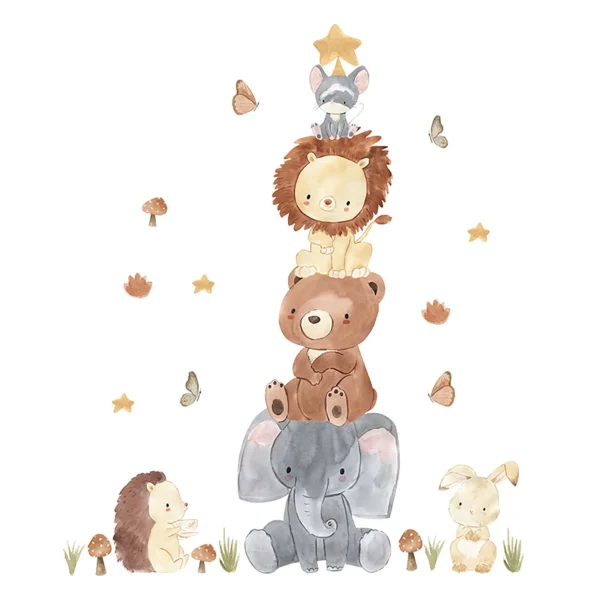 SIPO Self-adhesive stickers for a child’s room - animal pyramid