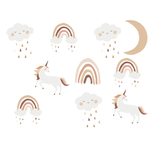 SIPO removable wall stickers for kids - boho rainbow unicorns
