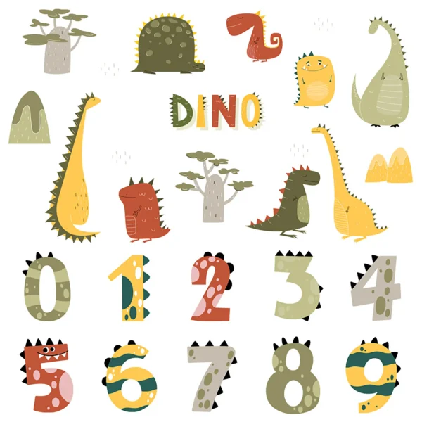 SIPO Children's Wall Stickers - Dino Numbers
