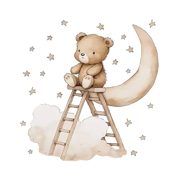 SIPO Wall Stickers For Girls Bedroom - teddy bear on a ladder