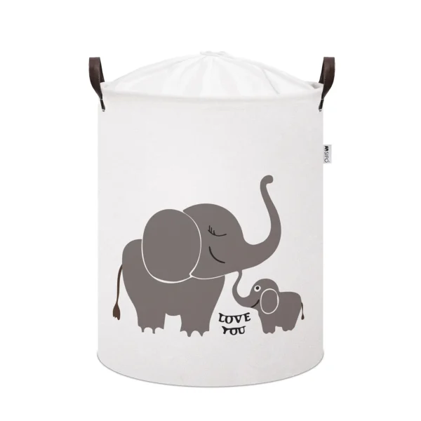 SIPO Cotton storage basket for toys - elephants