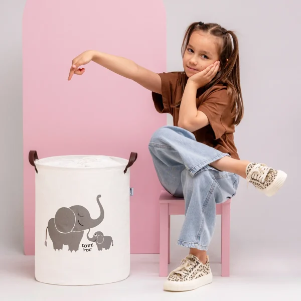 SIPO Toy storage basket for kids room XL - elephants