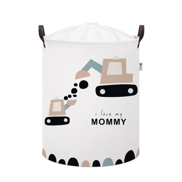 SIPO Scandinavian design toy basket for children's room - excavators