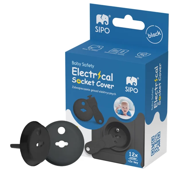 SIPO Electrical Socket Covers - Black