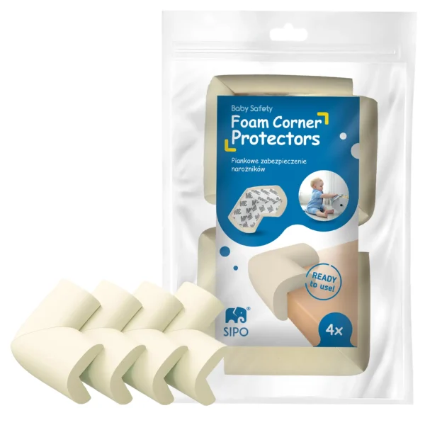 SIPO Foam Corner Protectors for Kids - Set of 4 - Beige