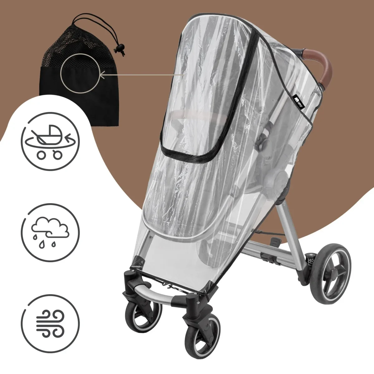 Osłona przeciwdeszczowa do wózka spacerowego - obrazek 6