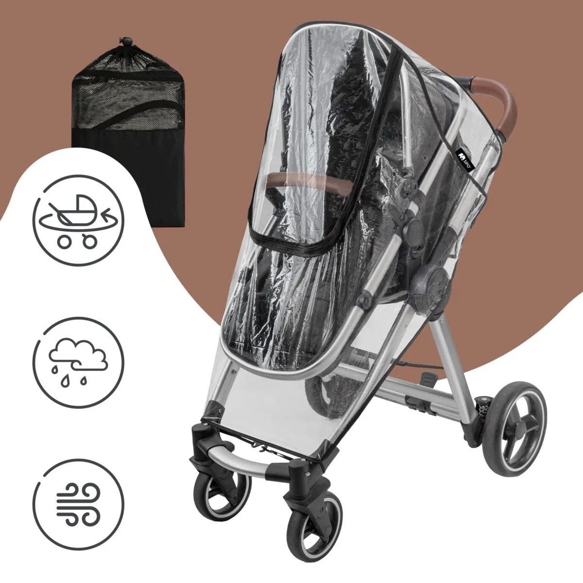 SIPO Osłona przeciwdeszczowa na spacerówkę