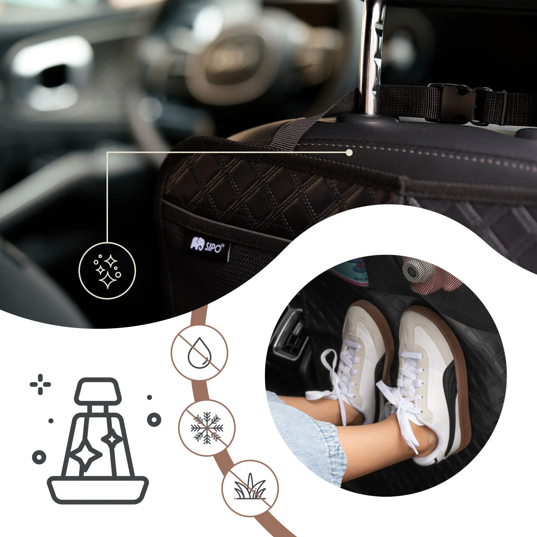SIPO Kick Mat Car Seat Back Protector