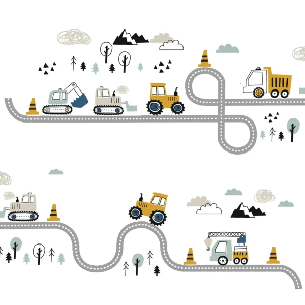 SIPO Boys Wall Stickers - tractors on street