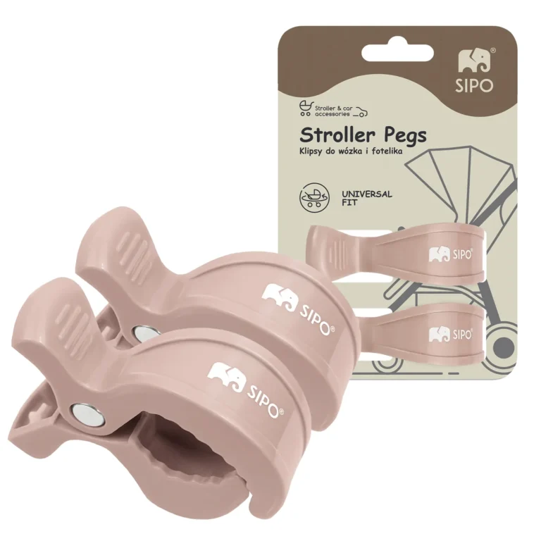 SIPO Wielofunkcyjne klamry do wózka i fotelika - różowe