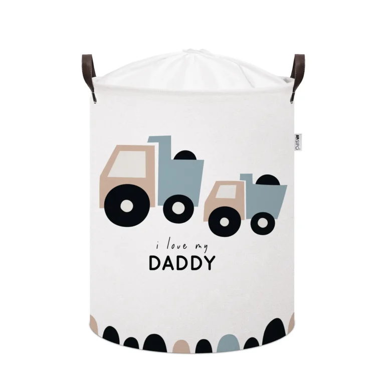 SIPO Bawełniany kosz na zabawki XL - ciężarówki