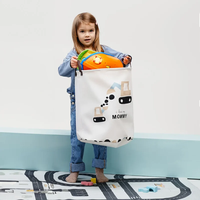 Kosz na zabawki dla dzieci XL SIPO - koparki