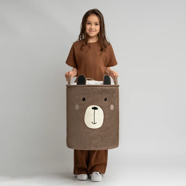 SIPO Kosz dla dzieci na zabawki XXL - brązowy miś