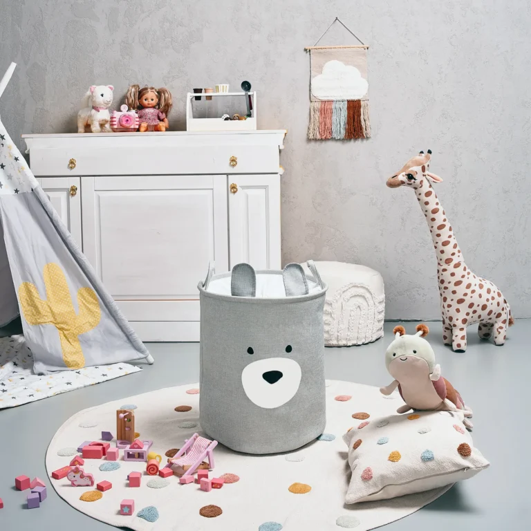 SIPO Large store basket with handles - grey - bear