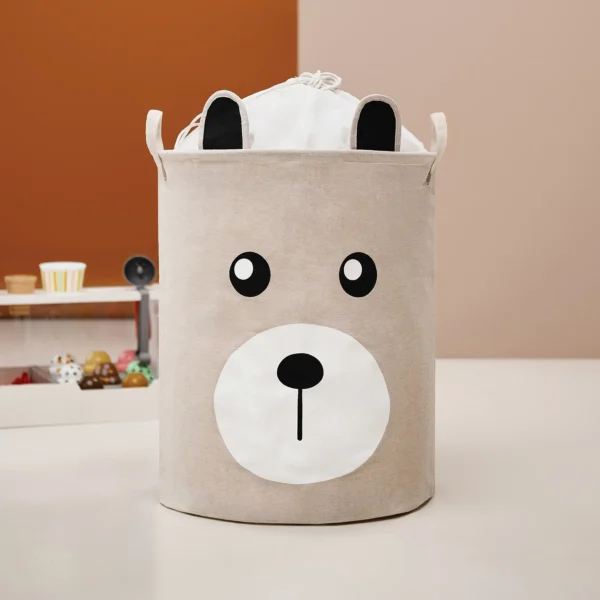 SIPO Cotton storage basket for toys - beige bear