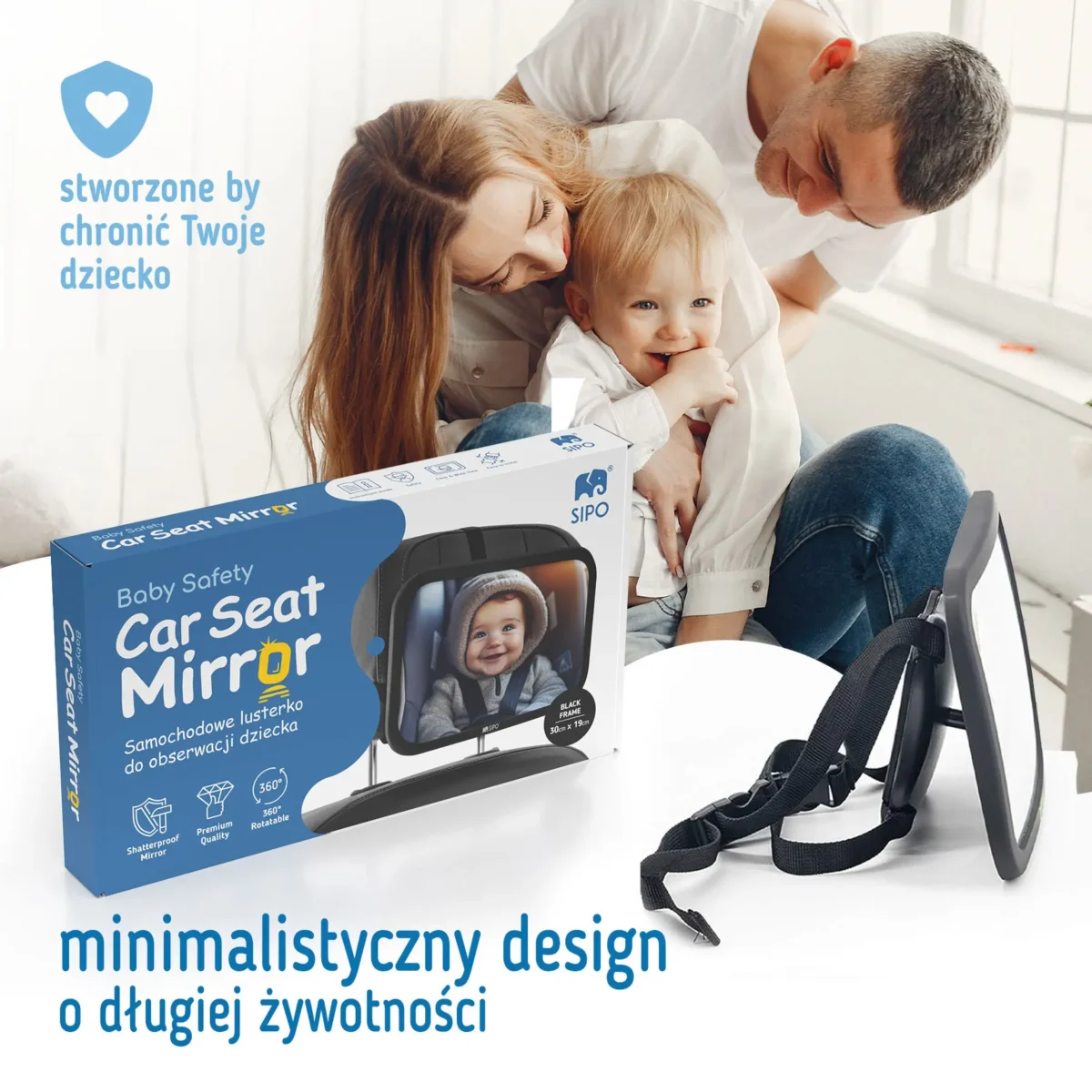 SIPO Lusterko samochodowe do obserwacji dziecka