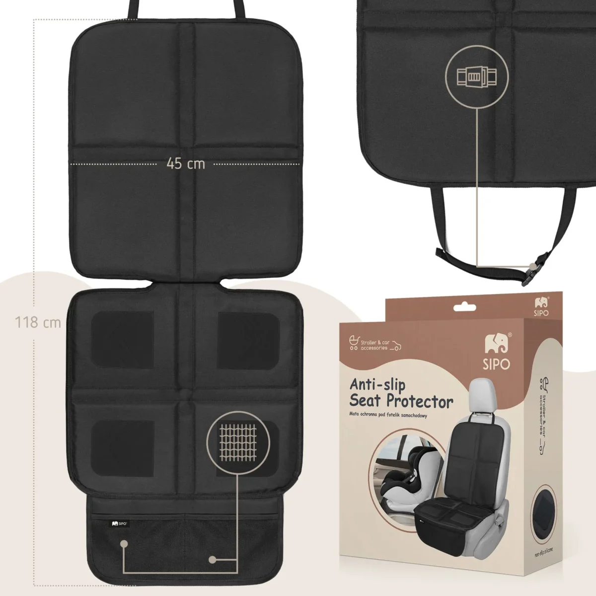 SIPO Ochraniacz fotela - mata pod fotelik