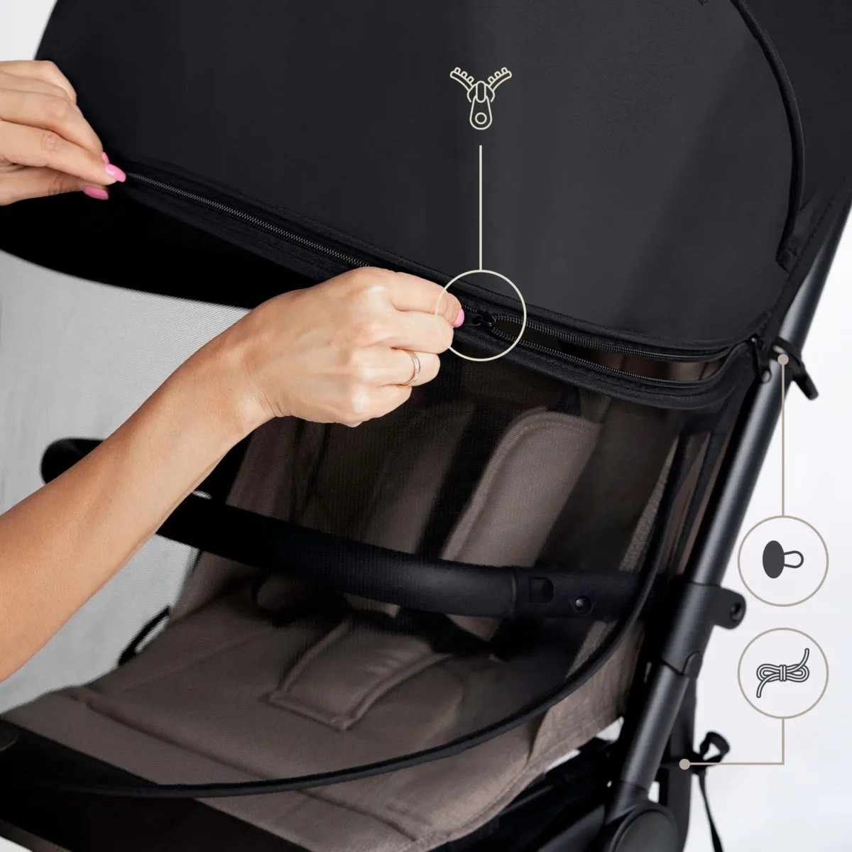 SIPO Stroller Mosquito Net and Sunshade Cover for Baby Stroller