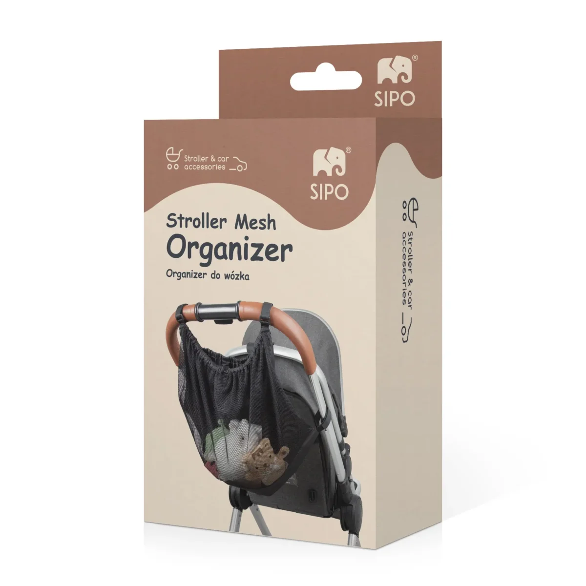 SIPO Siateczkowy organizer do wózka do przechowywania pieluch zabawek
