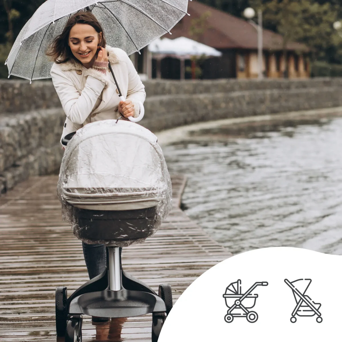 SIPO Folia przeciwdeszczowa na wózek spacerowy
