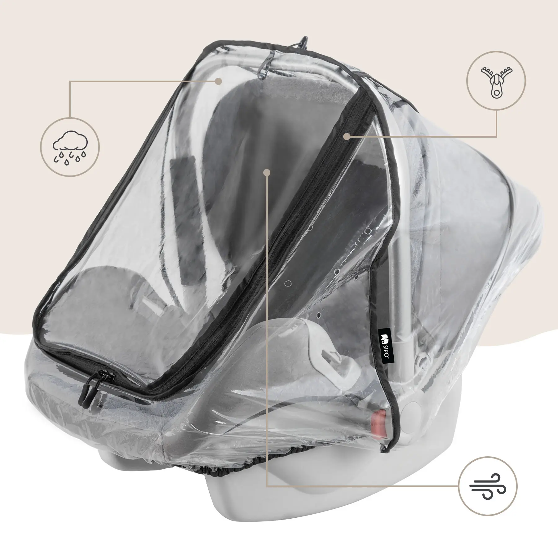 SIPO Universal Baby Carrier Rain Cover