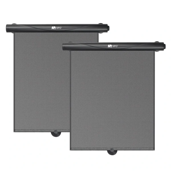 Sipo rolety samochodowe na szyby – dwie czarne rolety przeciwsłoneczne