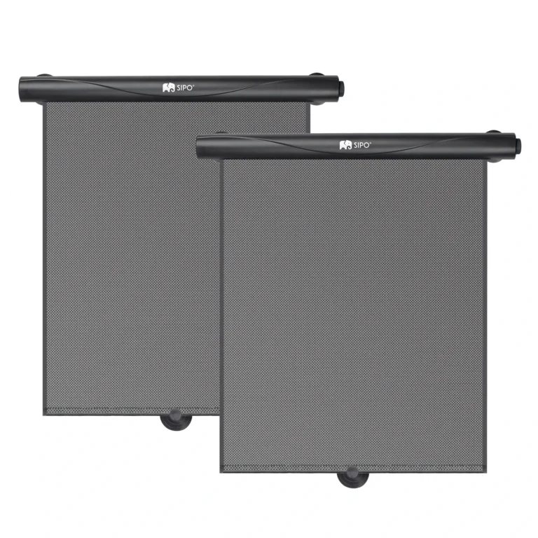 Sipo rolety samochodowe na szyby – dwie czarne rolety przeciwsłoneczne