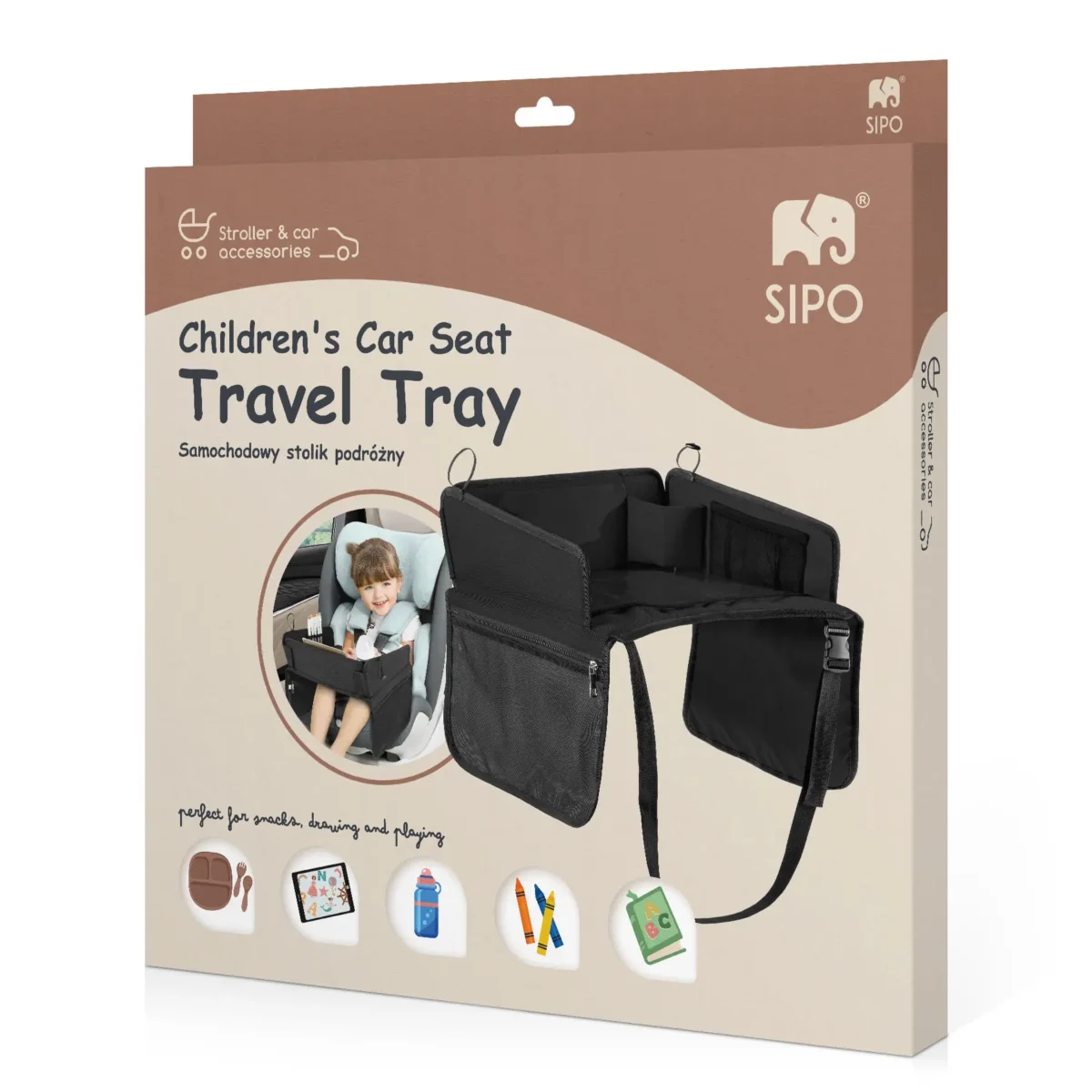SIPO Stolik podróżny dla dziecka do auta