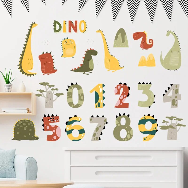 SIPO Wall Stickers For Child’s Room - Dino Numbers