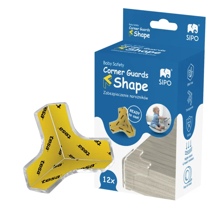 SIPO Transparent Corner Guards for Furniture - Set of 12 - T Shape