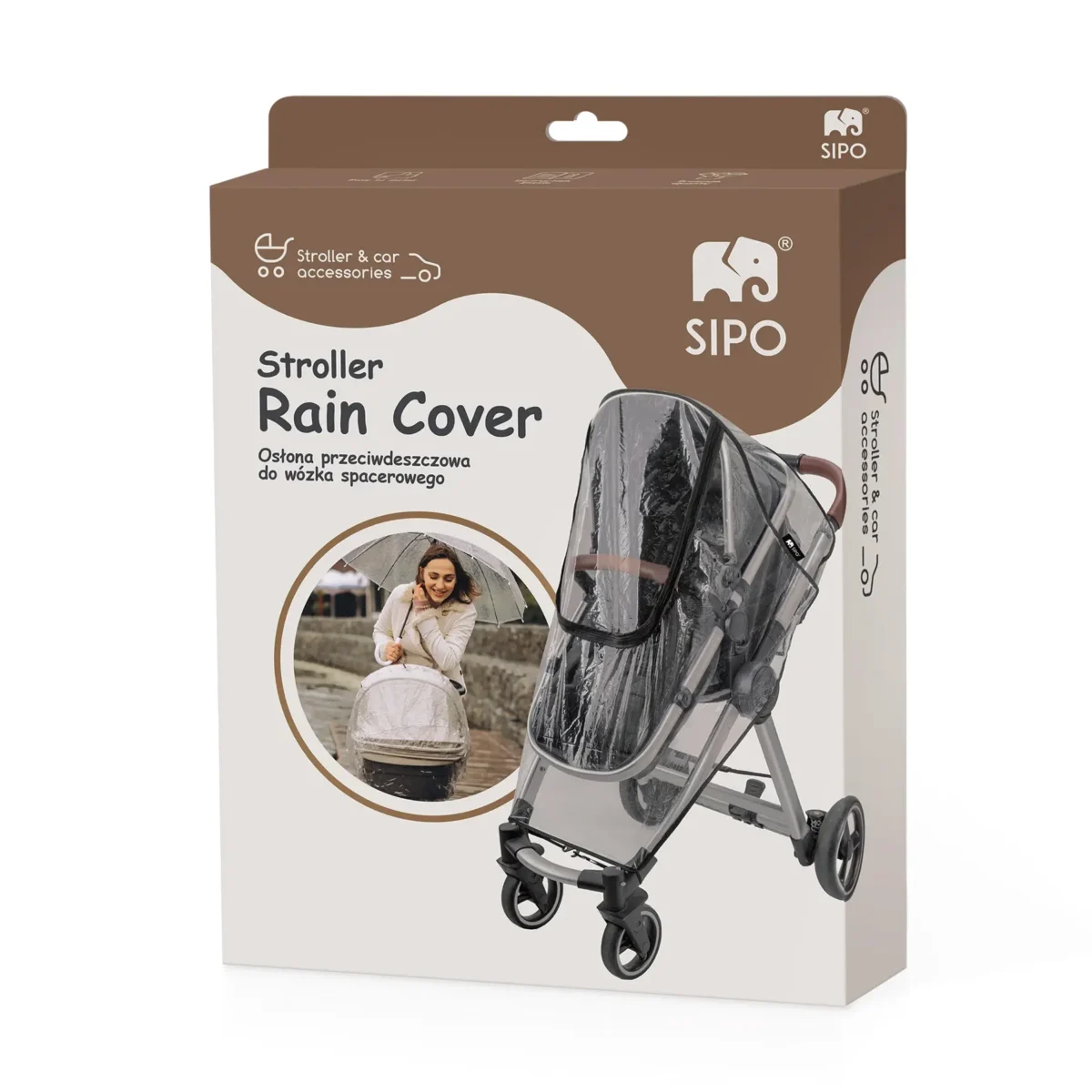Sipo stroller rain cover – product packaging