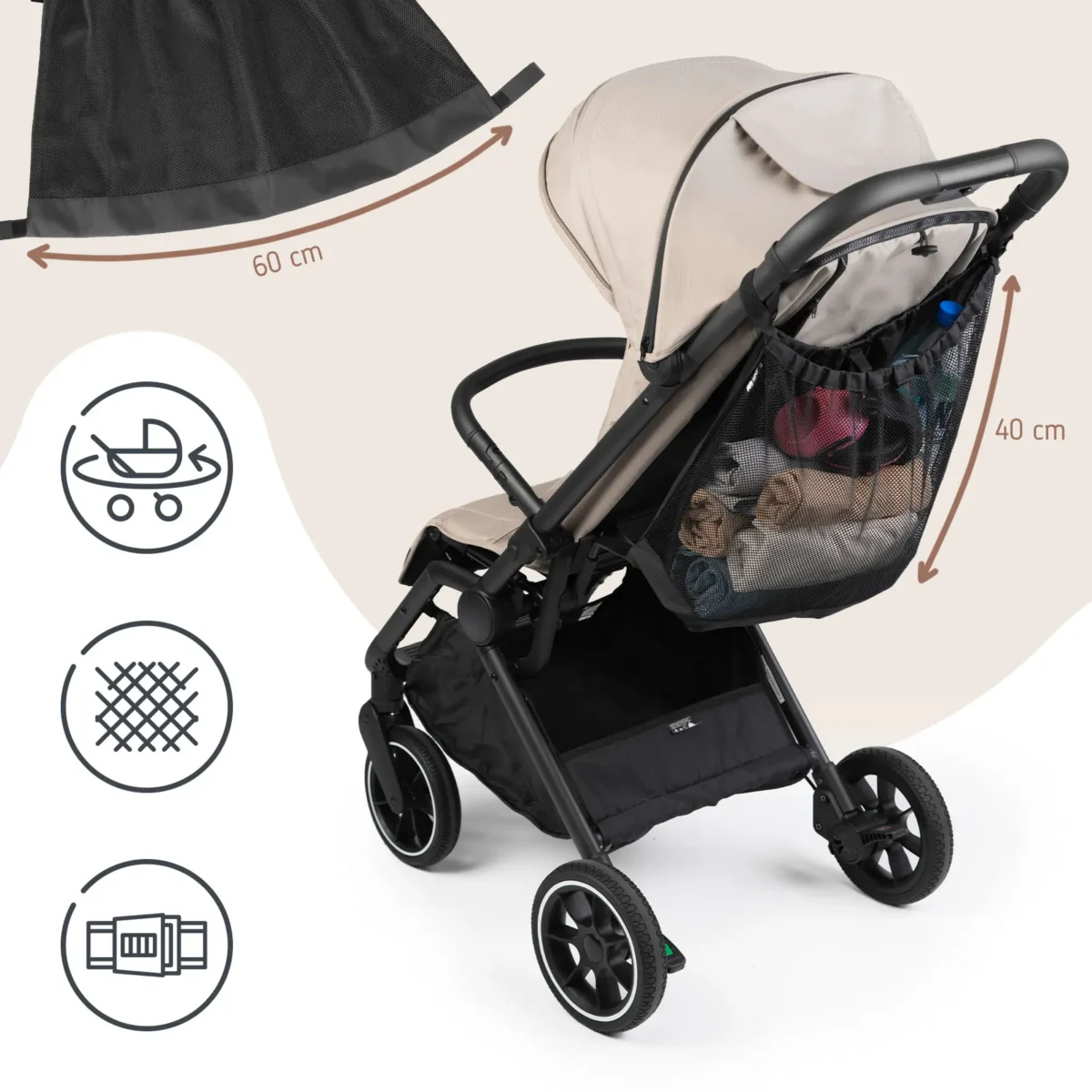 SIPO Siatkowy uniwersalny organizer do wózka