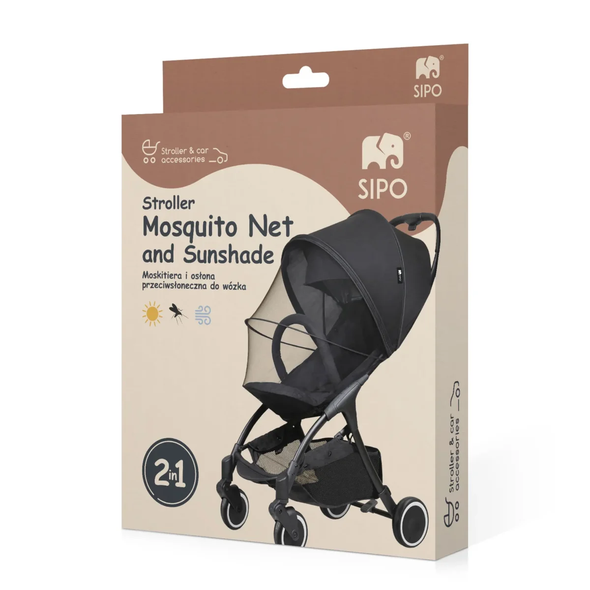 SIPO Moskitiera i osłona przeciwsłoneczna - produkt 2w1