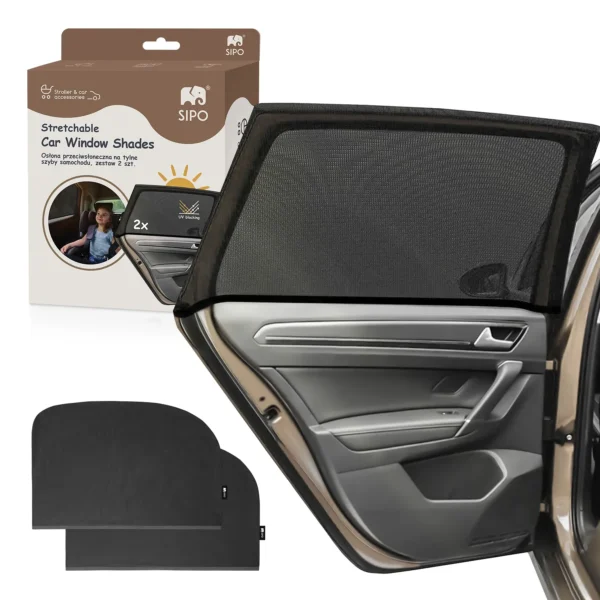Sipo stretchable car window shades – black window shade