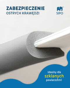 Szara taśma zabezpieczająca szklane powierzchnie Sipo