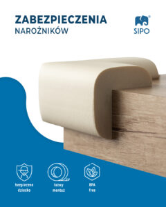 Kremowe zabezpieczenie rogu wykonane z pianki