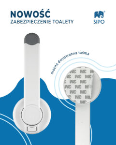 Zabezpieczenie toalety z mocną dwustronną taśmą Sipo