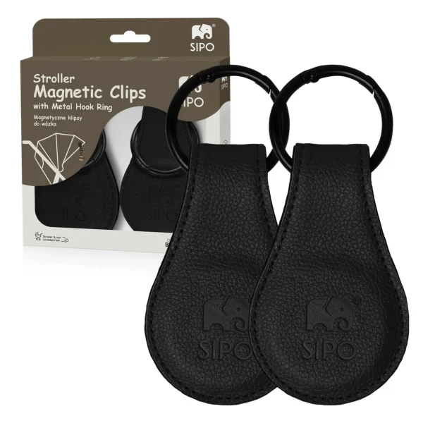 Sipo magnetic stroller clips – two black clips