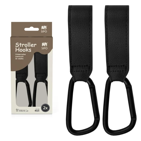 SIPO Uniwersalne zawieszki do wózka - zestaw 2 sztuk - czarne