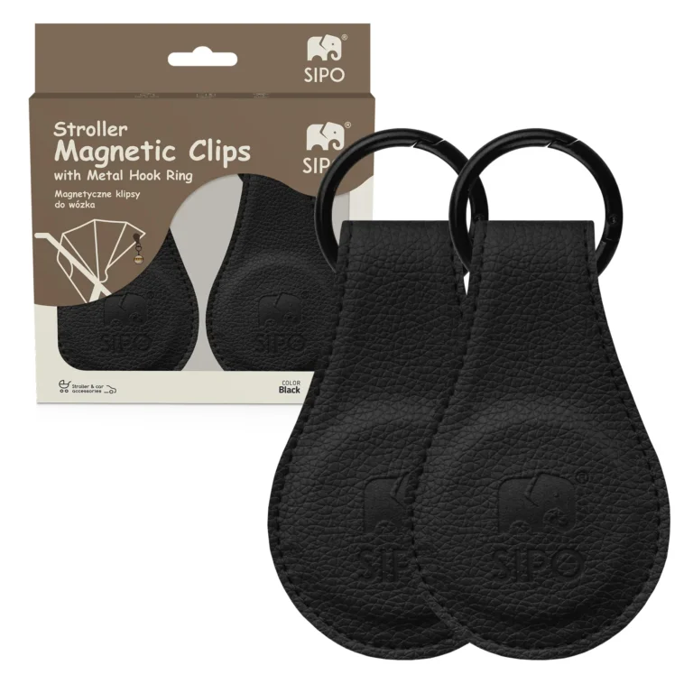 SIPO magnetyczne klipsy do wózka - zestaw 2 sztuk - czarne
