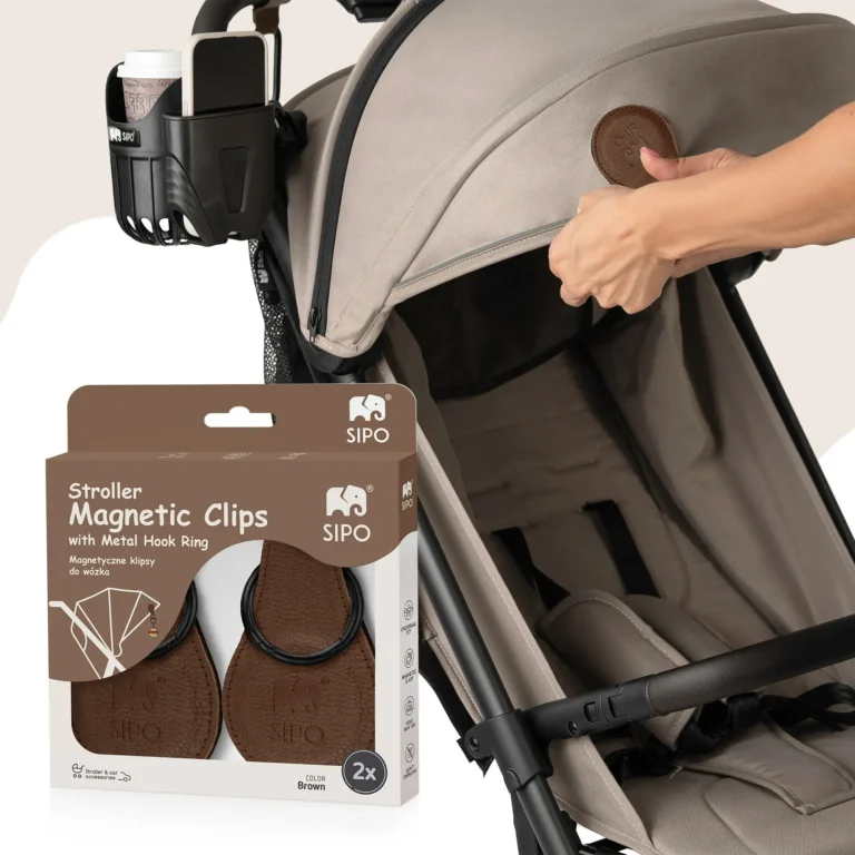 Sipo magnetyczne klipsy do wózka – brązowy klips