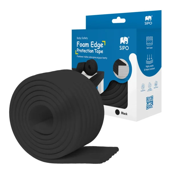 Wide Foam Edge Protector Tape for Furniture – 2 Meters - Black