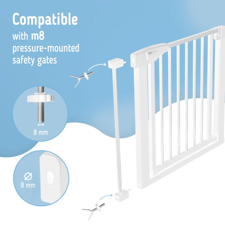 SIPO white adapters compatible with M8 safety gates