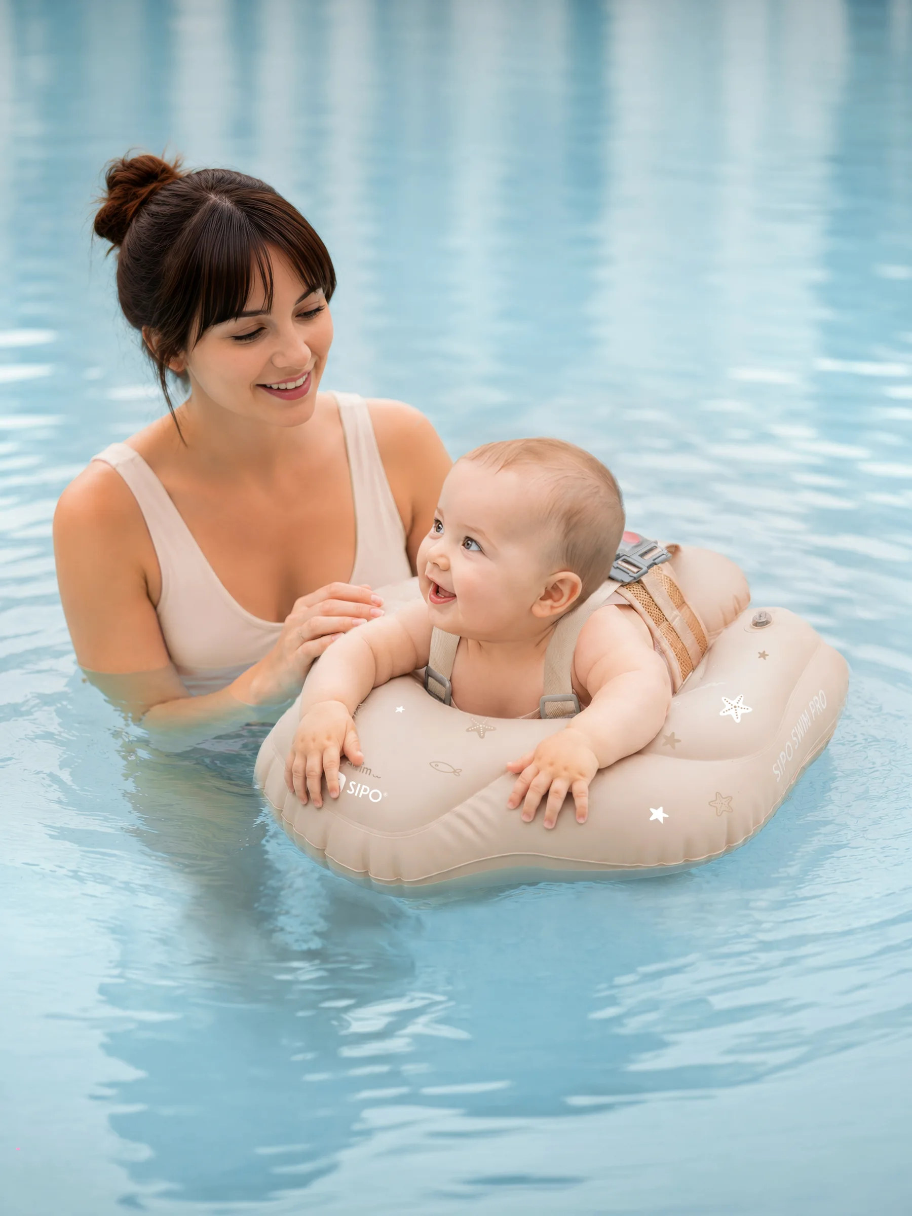 SIPO SWIM PRO training float with a child swimming