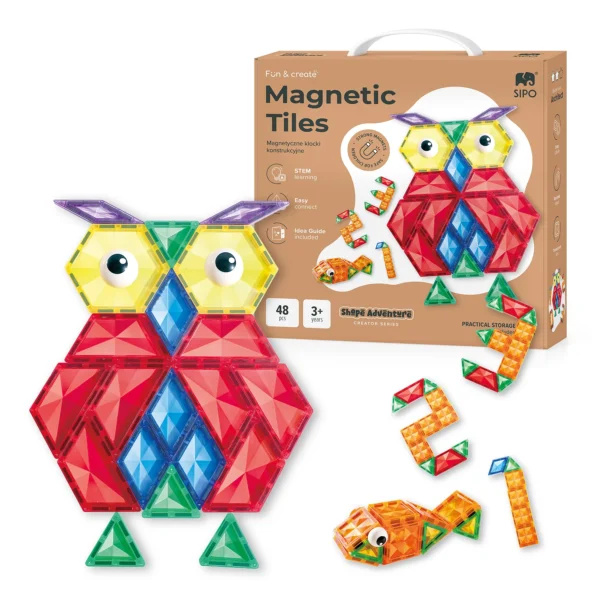 Magnetic Building Tiles, Shape Adventure - 48 pcs.